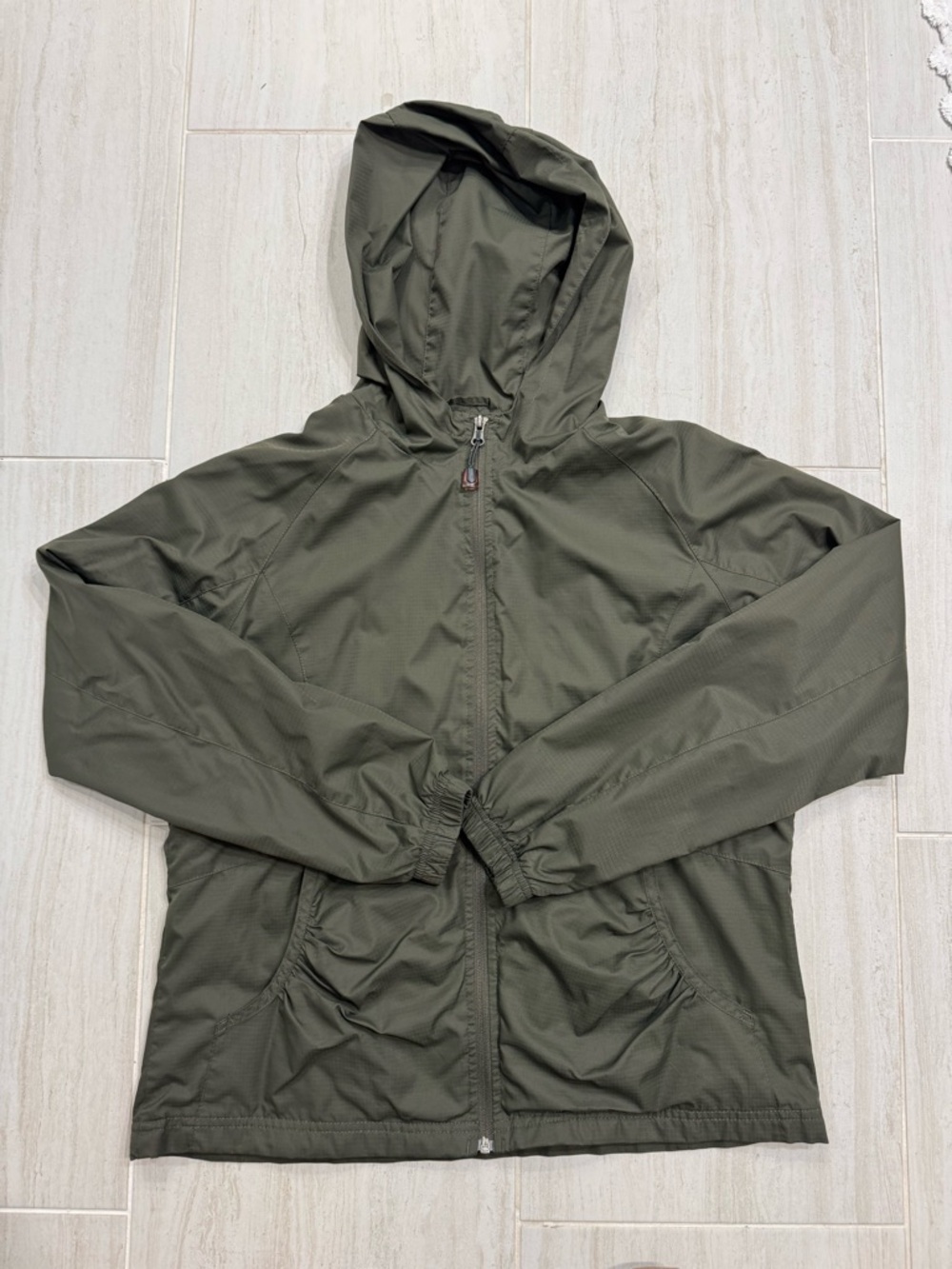 Hannah Olive Green Hooded Windbreaker Jacket